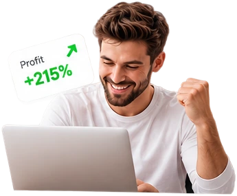 A client celebrating a launch